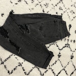 SHEIN Black Ultra Distressed Jeans